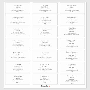 Étiquettes de adresse invités de mariage simple et