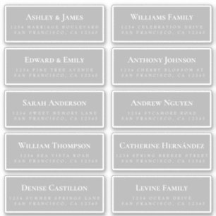 Étiquettes de adresse invités gris COMMANDENT 6" o