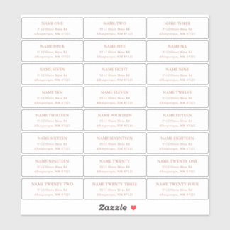 Étiquettes de adresse invités Terra Cotta