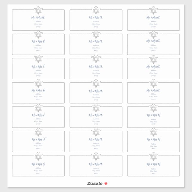 Étiquettes de adresse invités transparents, encre  (Feuille)