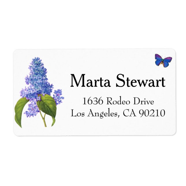 Étiquettes de adresse Lilac et Butterfly (Devant)