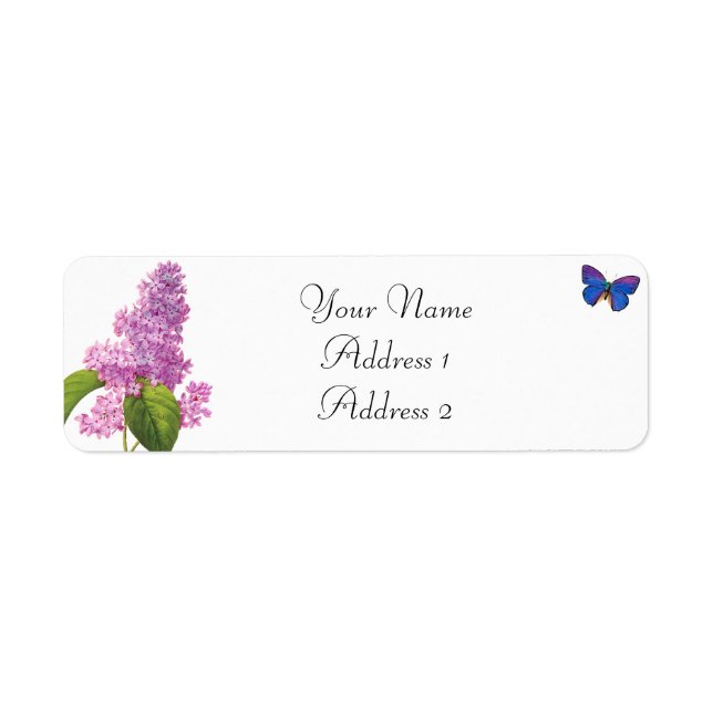 Étiquettes de adresse Lilac et Butterfly (Devant)