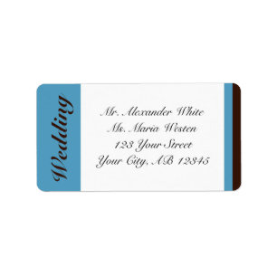 Étiquettes de adresse Mariage Brown Bleu Bande