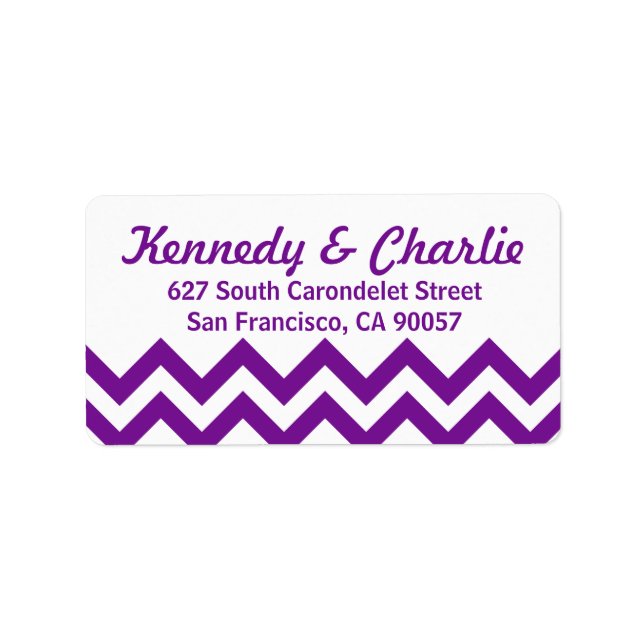 Étiquettes de adresse Mariages Chevron (Devant)
