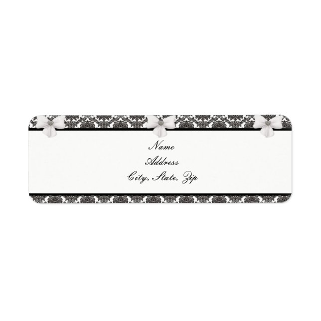 Étiquettes de adresse Mariages Damask Elegance (Devant)