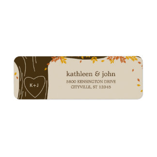 Étiquettes de adresse Mariages de automne de chêne