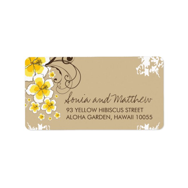 Étiquettes de adresse Mariages de l'Hibiscus Tropi (Devant)