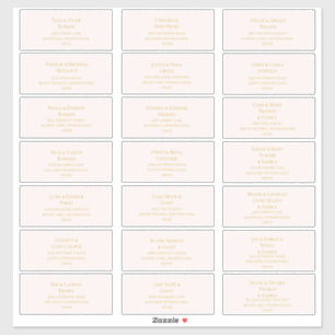 Étiquettes de adresse Mariages de polices or Blush