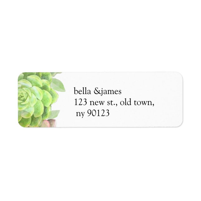 Étiquettes de adresse Mariages de succulents verts (Devant)