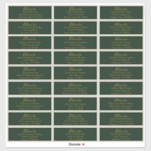 Étiquettes de adresse Mariages Emerald Gold Script