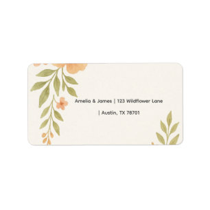 Étiquettes de adresse Mariages Fleurs sauvages rus
