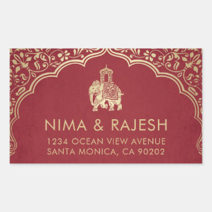 Étiquettes de adresse Mariages indiens, Stickers M