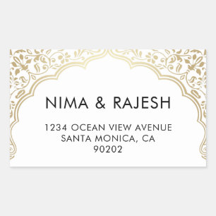 Étiquettes de adresse Mariages indiens, Stickers M