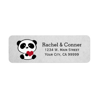 Étiquettes de adresse Mariages Panda Love personna