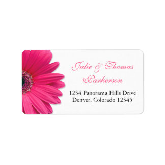 Étiquettes de adresse mariages | Rose Gerbera Dais