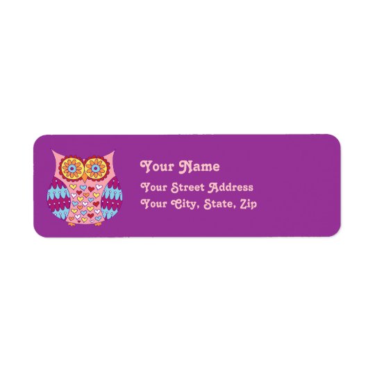 Étiquettes de adresse mignons de hibou
