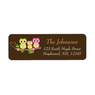 étiquettes de adresse mignons de hiboux