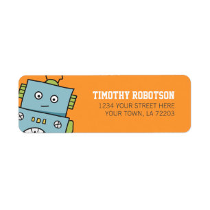 Étiquettes de adresse mignons de retour de robot