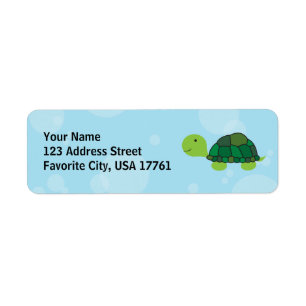 Étiquettes de adresse mignons de tortue
