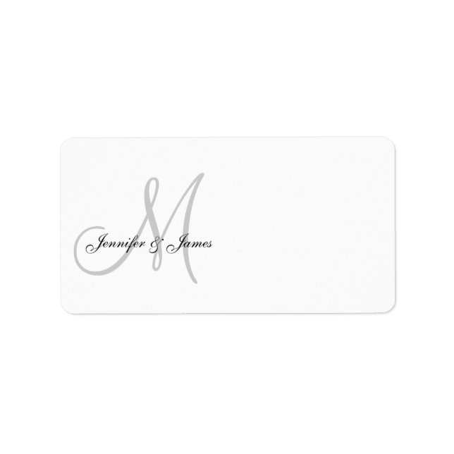 Étiquettes de adresse Monogrammes Faire-part de ma (Devant)