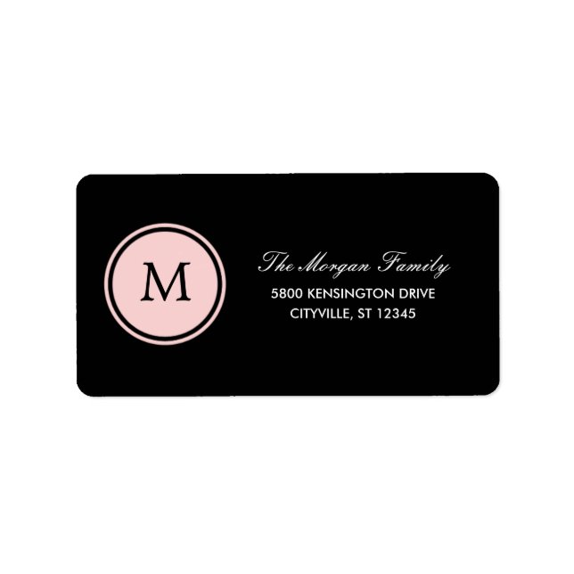 Étiquettes de adresse Monogrammes ronds (Devant)
