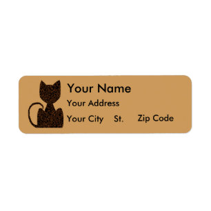 Étiquettes de adresse noirs de chat de puzzle