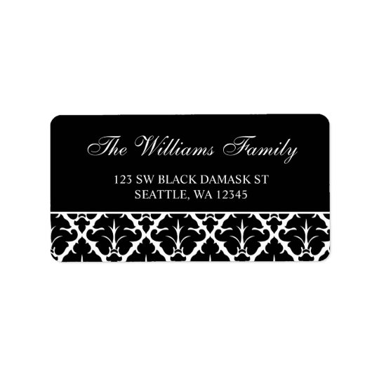 Étiquettes de adresse noirs et blancs élégants de