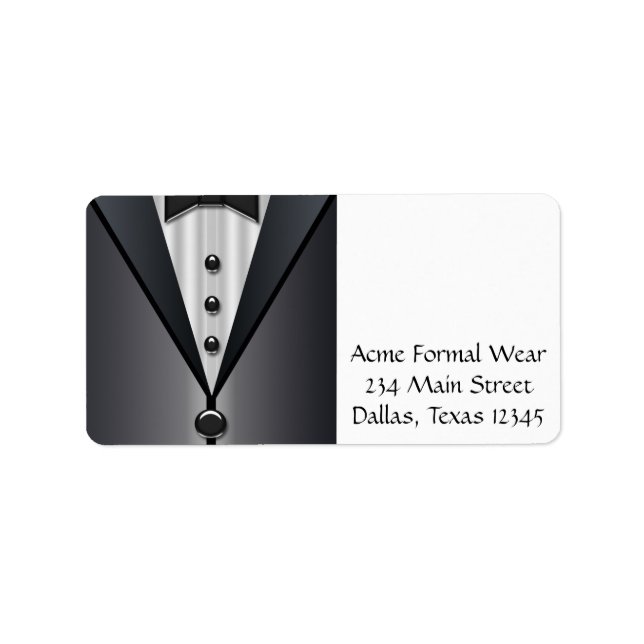 Étiquettes de adresse noirs et blancs Tuxedo (Devant)