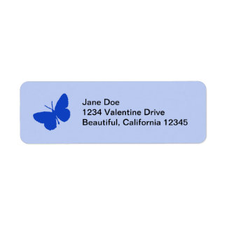 Étiquettes de adresse papillon bleu