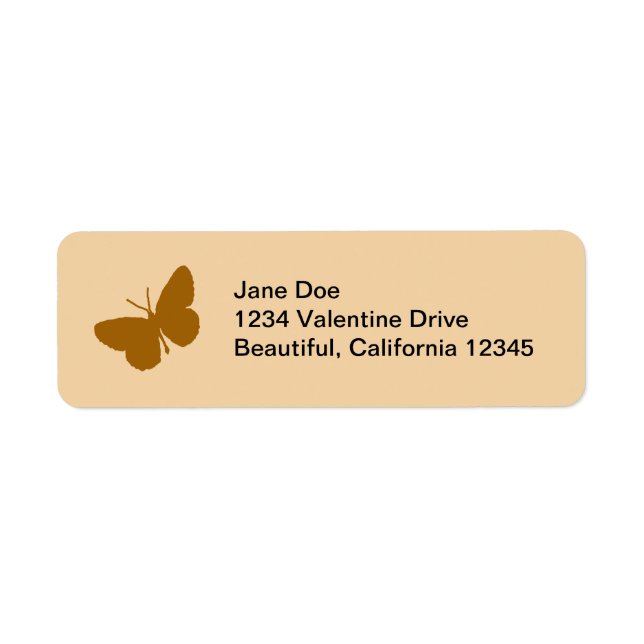 Étiquettes de adresse papillons Brown (Devant)