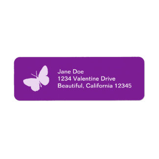 Étiquettes de adresse papillons violets
