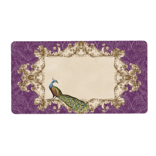 Étiquettes de adresse - Peacock Vintage violet & C (Devant)