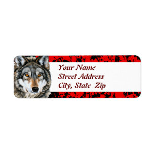 Étiquettes de adresse peints de loup