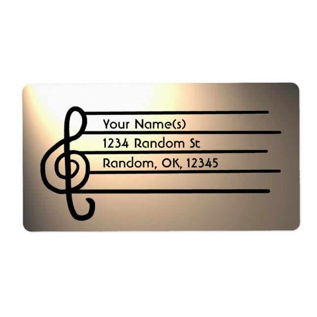 Étiquettes de adresse personnalisables Treble Clef (Devant)