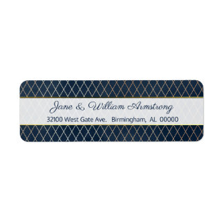 Étiquettes de adresse personnalisés bleu et or