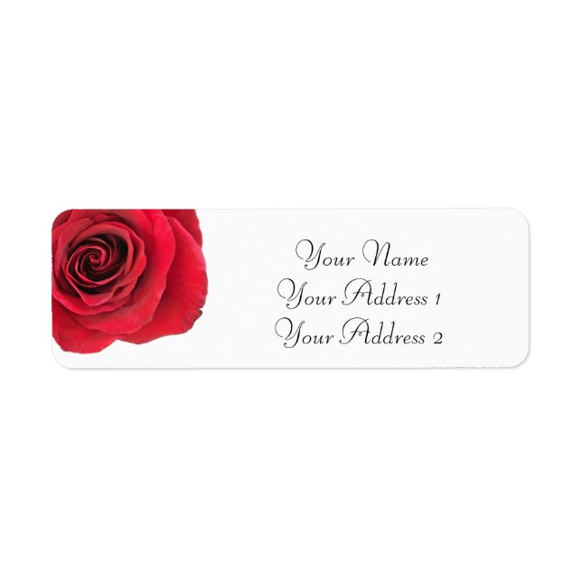 Étiquettes de adresse personnalisés Red Rose (Devant)