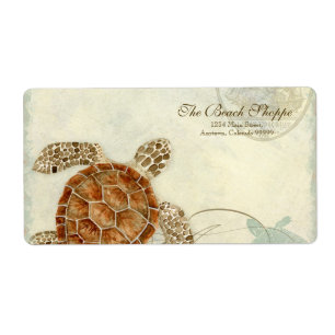 Étiquettes de adresse - Plage côtière de la tortue