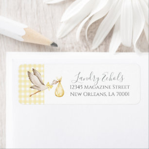 Étiquettes de adresse Preppy Southern Yellow Stork