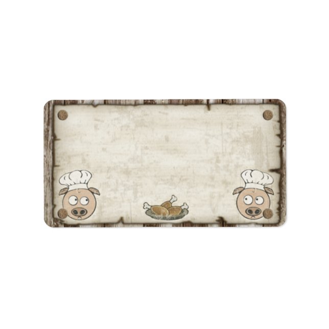 Étiquettes de adresse Recherchés de barbecue de po (Devant)