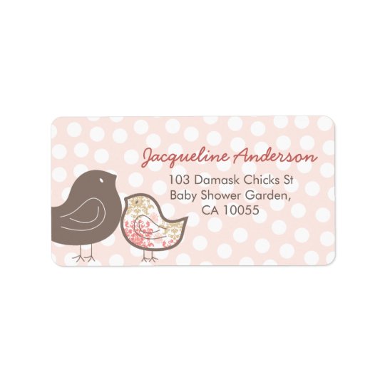 Étiquettes de adresse roses de baby shower de