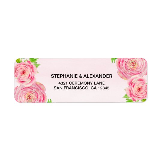 Étiquettes de adresse roses de Ranunculus