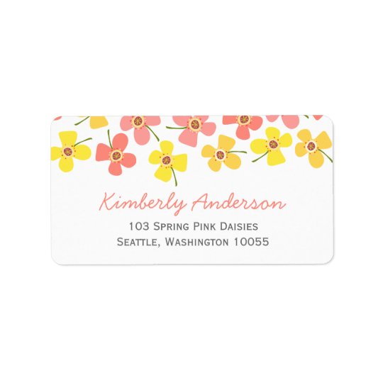 Étiquettes de adresse roses doux mignons