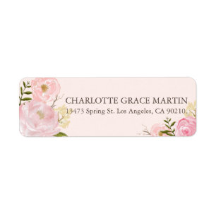 Étiquettes de adresse Roses Peach Pink