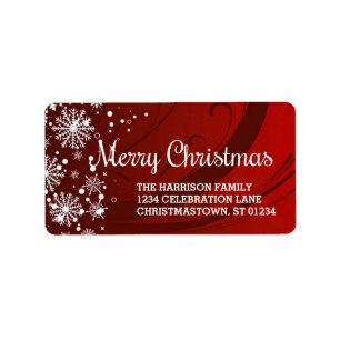 Étiquettes de adresse (rouges) de Joyeux Noël