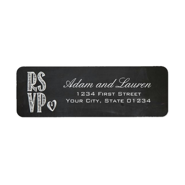 Étiquettes de adresse RSVP Chalkboard (Devant)
