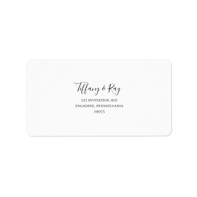 Étiquettes de adresse RSVP de mariage simple et él (Devant)