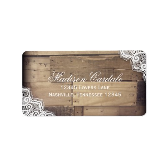 Étiquettes de adresse rustiques de mariage de pays