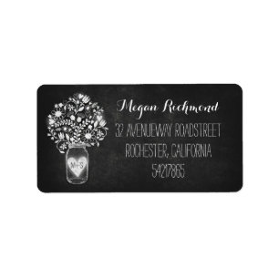 étiquettes de adresse rustiques de mariage de pot