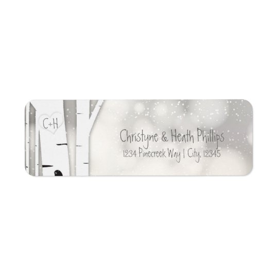 Étiquettes de adresse rustiques de Milou d'hiver