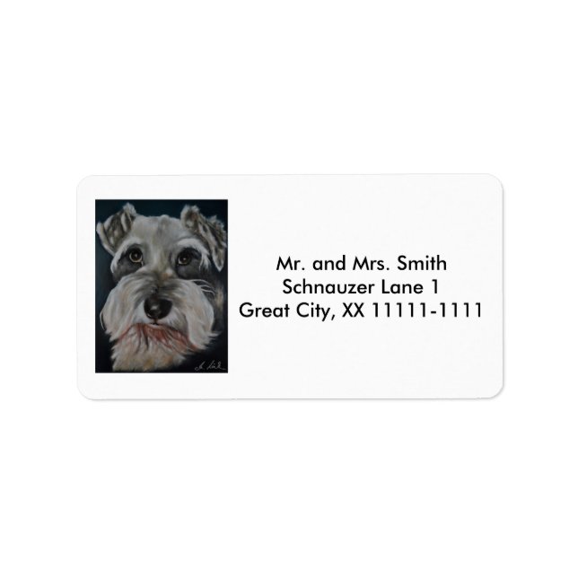 Étiquettes de adresse Schnauzer personnalisables (Devant)